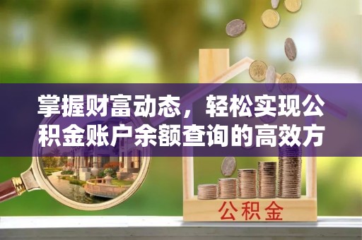 惠城掌握财富动态，轻松实现公积金账户余额查询的高效方法