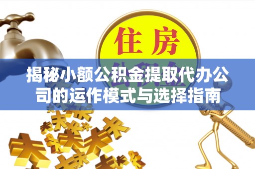 惠城揭秘小额公积金提取代办公司的运作模式与选择指南