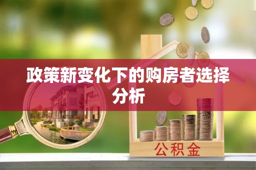 惠城政策新变化下的购房者选择分析