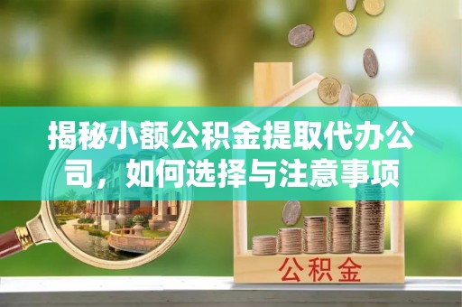 惠城揭秘小额公积金提取代办公司，如何选择与注意事项