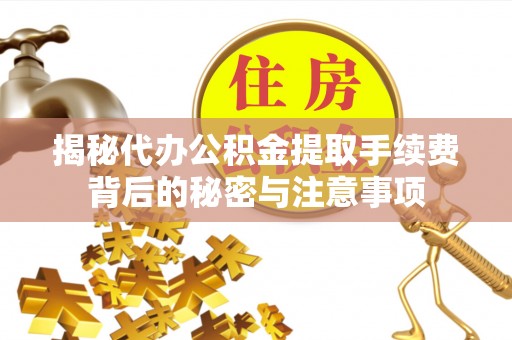 惠城揭秘代办公积金提取手续费背后的秘密与注意事项