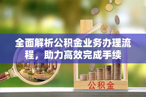 惠城全面解析公积金业务办理流程，助力高效完成手续