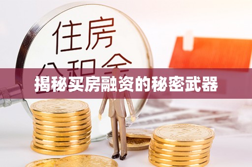 惠城揭秘买房融资的秘密武器